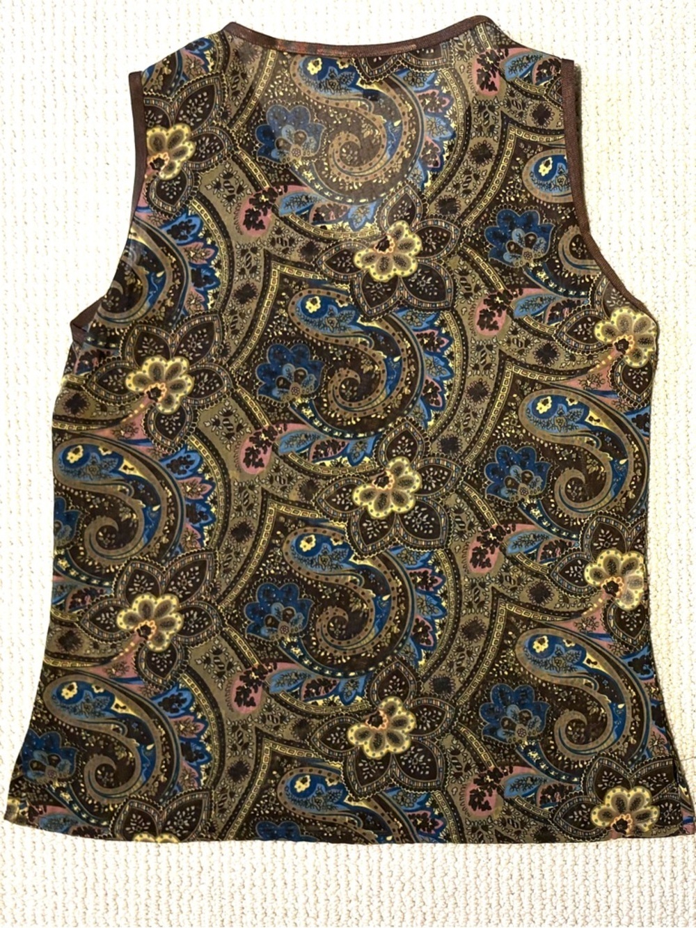 Double D Ranch Y2K Woodlands Paisley Georgette Tank Top Womens S Coastal Cowgirl - Picture 2 of 10